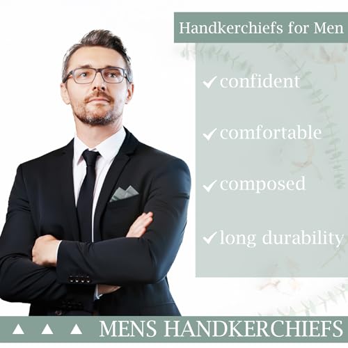 Image of PEASUG 12 Pcs Men's Handkerchiefs 16x16 Inch 100% Cotton Check Hankies | Soft, breathable & reusable, Reinforced stitching for durability, Classic style for suits & daily use