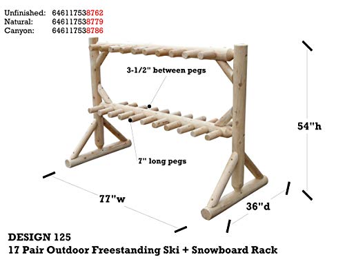 17 Pair Outdoor Freestanding Ski Plus Snowboard Rack Canyon Brown - Thumbnail 3