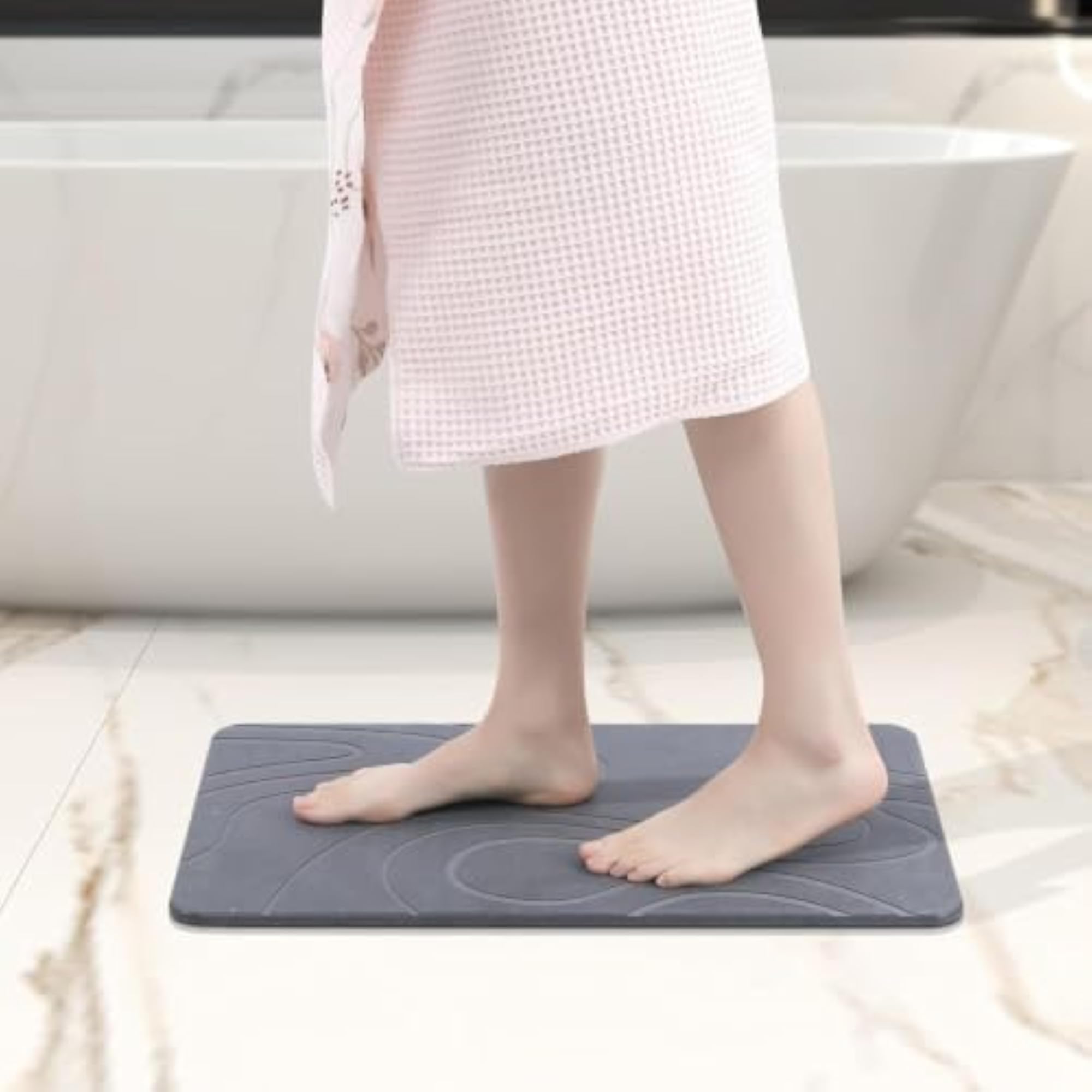 Stone Bath Mat, Diatomaceous Earth Water Absorbing Mat