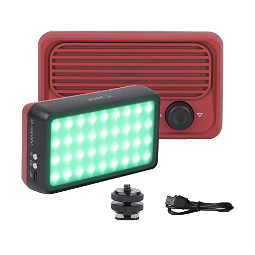 YC Onion RGB Video Light, batería Recargable incorporada de 12 W, luz LED para cámara, a Todo Color, 12 Efectos de luz comunes, CRI≥97 2500-6200K Panel de luz de Video LED, (Negro)