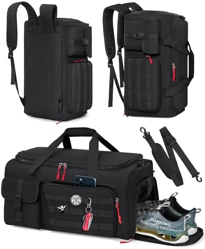 RAINSMORE Gym Bag for Men, 45L Sports Travel Duffel Bag with Shoe...