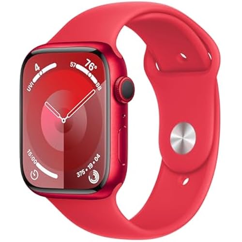 Apple Watch Series 9 [GPS, 45mm] - (PRODUCT)RED Aluminum Case with (PRODUCT)RED Sport Band, M/L (Renewed)