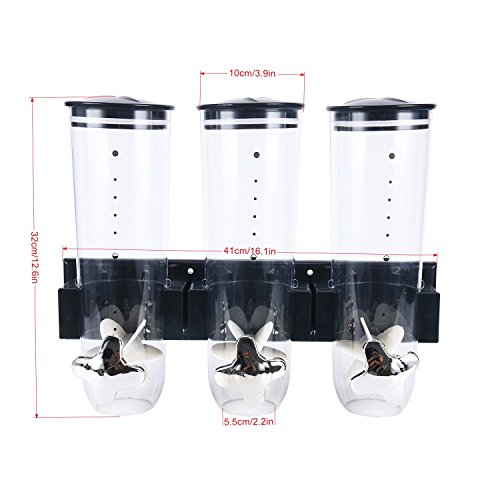 DasMarine Dry Food Storage Triple Cereal Dispenser Pasta Container Machine Kitchen Storage - Thumbnail 2