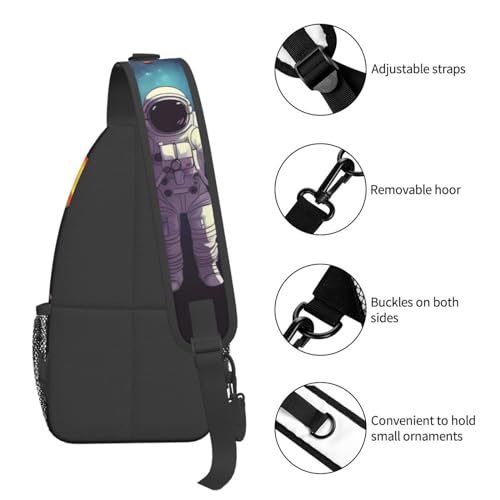 Bolso cruzado estilo astronauta negro para hombre y mujer miniatura 5