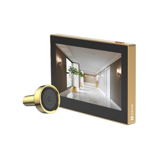EZVIZ CP2 Spioncino Digitale a Batteria 1080P con Schermo a Colori da 4,3", Visione Grandangolare a 146°, Batteria Ricaricabile da 2200 mAh, WiFi 2.4 GHz, NO Rilevamento di Movimento, Colore Oro