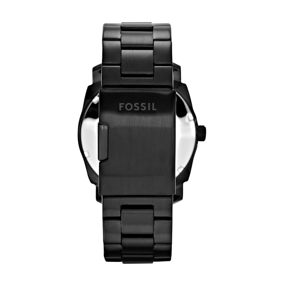 Fossil męski zegarek Machine, kwarcowy mechanizm z trzema wskazówkami i datownikiem, pasek ze stali szlachetnej lub skóry