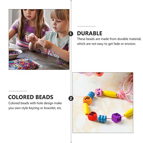 Toyvian 800 Unidades de Contas AcrÃ­licas de Letras Em Forma de Cubo Contas de Alfabeto Abc Contas d