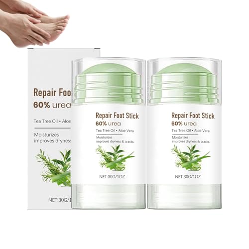 Crema para pies con urea al 60%, aceite de árbol de té y aloe vera, para talones secos y agrietados en pies, rodillas, codos y manos, para hombres y mujeres.