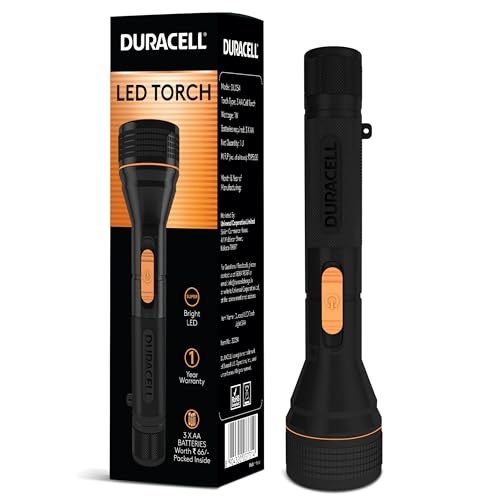 Duracell LED Torch Light, Super Bright, 12000 LUX, Ultra-Light an...