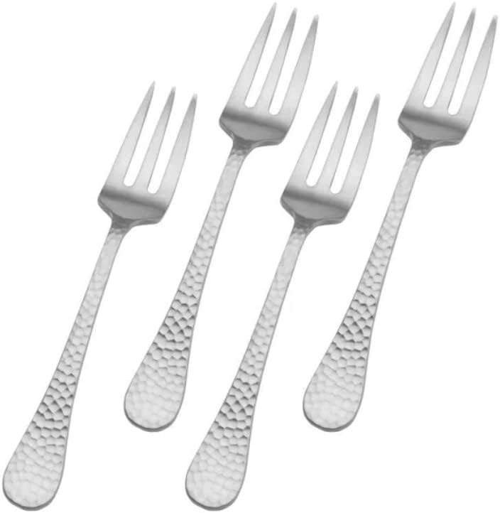 Wallace Home Set of 4pc Appetizer Forks in Brooklyn Satin. Premium Stainless Steel - Dishwasher safe - Never Needs Polishing