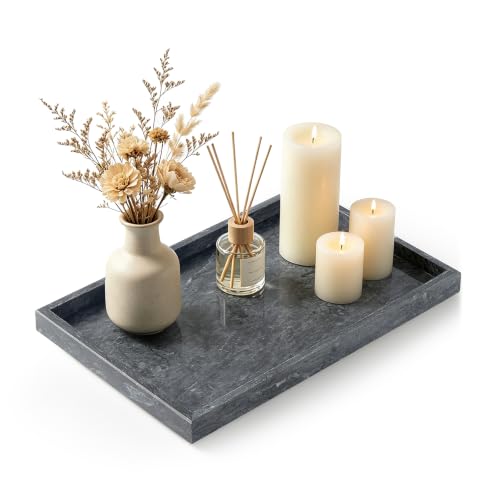 Image of Real Natural Large Marble Tray for Bathroom, Vanity, Kitchen Counter