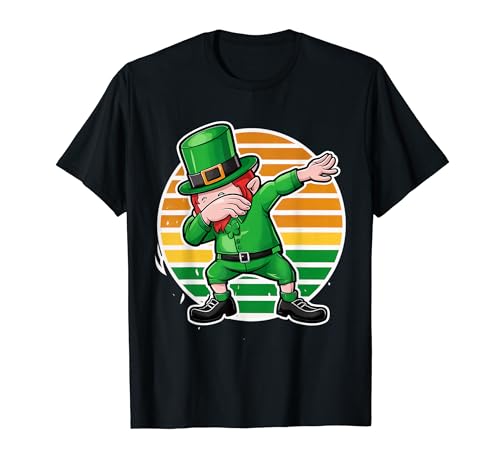 dabbing leprechaun funny gifts men kids boys st patricks day T-Shirt