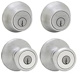 Kwikset 242 Tylo Entry Knob and Single Cylinder Deadbolt Project Pack in Satin Chrome