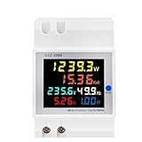 AC Monitor 110V 220V 380V 100A Voltage Current Power Factor Active KWH Energy Frequency Meter Volt AMP(Built-in CT)