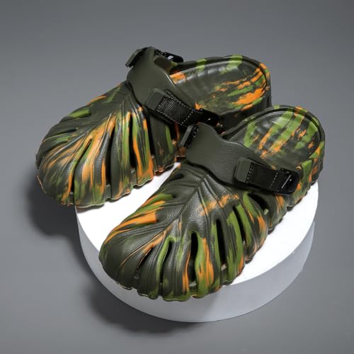Image of Monstera Slippers, Variegated Monstera Shoes, Non-Slip Soft Lightweight Bathroom Slides Unisex