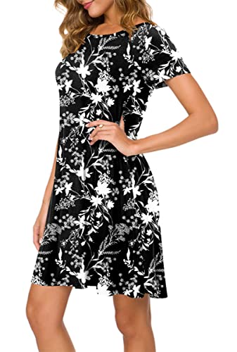Image of POPYOUNG Women's Dress Fall Outfits Casual Midi Sundress