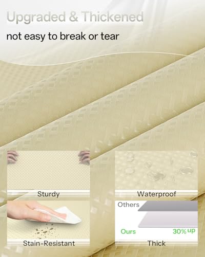Shelf and Drawer Liner for Kitchen Cabinet, Non-Adhesive 12in x 120in Waterproof Contact Paper Refrigerator Liners Thickened Durable EVA Material Non Slip Mat for Dresser Cupboard Pantry Protector — view 2