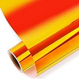 GIRAFVINYL Holographic Permanent Orange Opal Vinyl, 12' X 10FT, For Home & Car Decorations, Cup, Sign, Windows, Tumbler, Halloween Party
