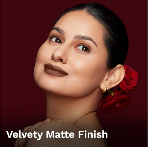 Image of Pilgrim Matte Me Up Bullet Lipstick 4.2g | Creamy, Lightweight, Bold, Non Drying | SPF 30 | Enriched With Hyaluronic Acid & Spanish Squalane | Lipstick for dusky skin tone | Chocolate Tease -32