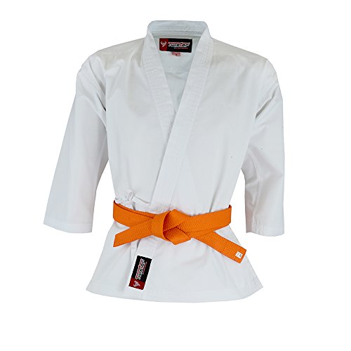 Twister Fight Wear Professional Double Stitch Strong Quality Training Student Karate Gi,Middleweight 8Oz With Free White Belt (White, 0000) #TOP2