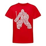 Spreadshirt Eishockey Sprache Goalie Teenager T-Shirt, 134-146, Rot