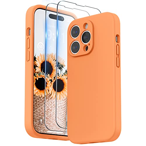 SURPHY Hülle Kompatibel mit iPhone 14 Pro Hülle Silikon mit Displayschutzfolie, iPhone 14 Pro Case Silikon mit Kameraschutz, Handyhülle iPhone 14 Pro Schutzhülle 6,1 Zoll 2022