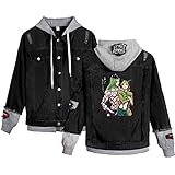 JoJo's Bizarre Adventure Stone Ocean Hoodie Denim Jackst, JoJo's Bizarre Adventure Stone Ocean Langarm-Kapuzen-Sweatshirt für Damen Herren. JoJo's Bizarre Adventure Stone Ocean Cosplay-Kostüm wird Sie überraschen!