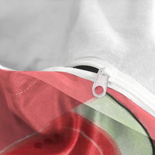 Housse de couette melon d'eau à fermeture éclair pour lit double 3 pièces - 5