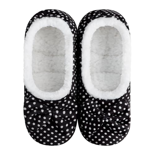 Image of Snoozies Ballerina Women Cute Slipper Socks Non Skid Sole and Soft Sherpa Lining