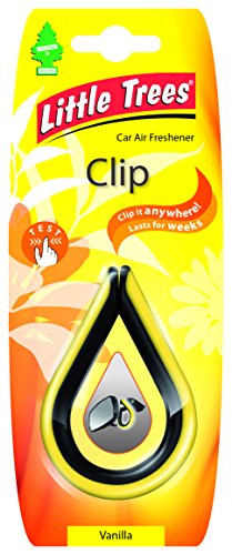 LITTLE TREES LTC007 Clip - Air Freshener - Vanilla Fragrance - Yellow/Orange, 1 Unit
