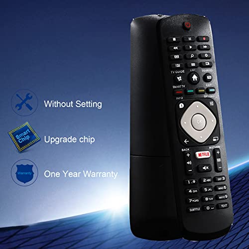 Universal remote Compatible with PHILIPS LED LCD SMART 4K Ultra HD HDR TV Remote Control, Black - Image 3