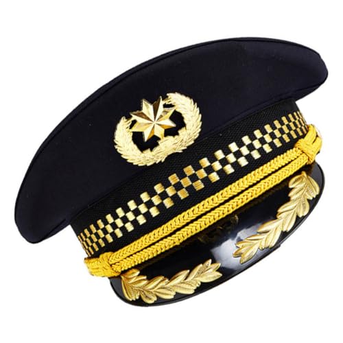 Chapeau de capitaine en coton noir confortable taille 57 léger