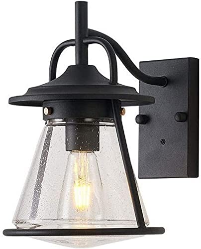 Applique extérieure étanche IP54 contre l'humidité lanterne murale de jardin noire anticorrosion