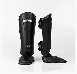 Caneleira Maximum Muay Thai Kickboxing Preta Tamanho M