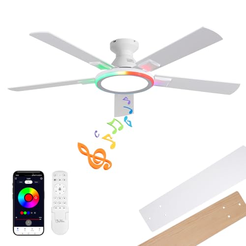 52 Ceiling Fan with Lights Remote Bluetooth Speaker
