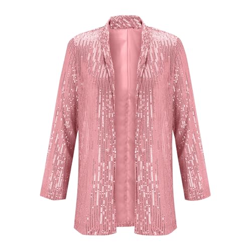Blazer à paillettes pour femme veste de cocktail manches longues élégant