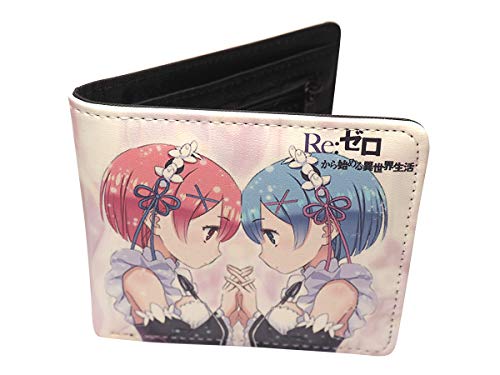 COSAUG Bonita Billetera Plegable con Estampado de Figuras Rem & Ram