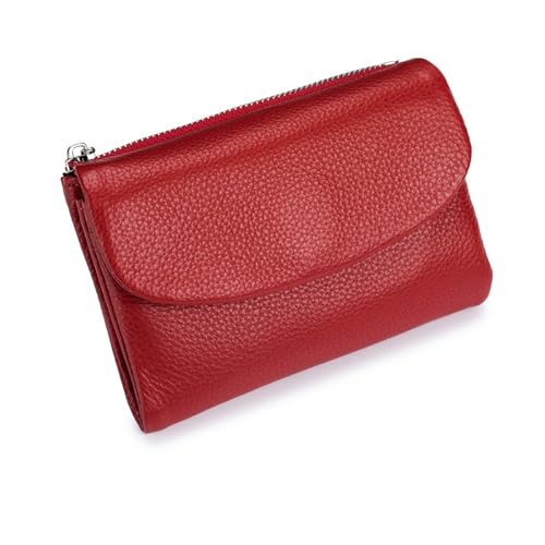 Joyfullygo Wallet, Unisex Pebble Leather Wallet, Leather Wallet with Money Clip for Coins and Cards, Small Compact Purse (1pc-g)