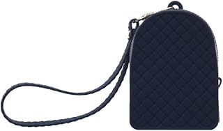 شنطة تخزين صغيرة محمولة متعددة الوظائف من السيليكون بسوستة مع حمالة، تصميم ممتص للصدمات ومضاد للسقوط، مناسبة للاستخدام اليومي من جي باور - كحلي