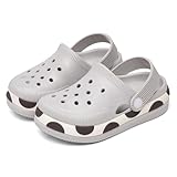 GIWONET Klassische Kinder Clogs - Sandalen & Hausschuhe - Leichte, Bequeme EVA Gartenschuhe und Badesandalen - Unisex für Jungen & Mädchen Grau 170