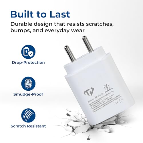 Image of 25W (PD 3.0 PPS 33W) Type-C Adaptor Compatible with Samsung-Galaxy S /A /M /F /Z Series | Super Fast AdaptorCompatible for S23 /S22 /S21 /21 fe /S20 /M14 5G /M34 /M54 /M53 5g /M33 /M13 /A34 /A54 5G (White)