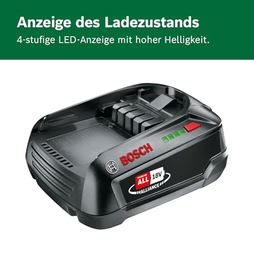 Bosch Ersatz-Akku PBA 18V 2.5Ah W-B (Hohe Kapazität für längere Laufzeit; Kompatibel mit Allen 18V Power for All-Geräten)