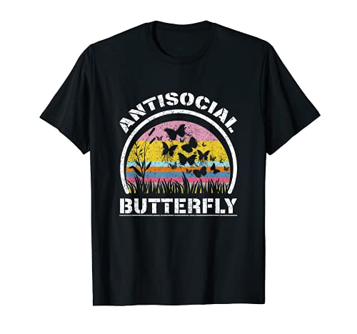 AntiSocial Mariposa Gracioso Torpeza Anti-Ansiedad Social Camiseta
