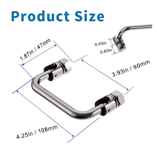 Image of 304 Stainless Steel Folding Pull Handle, U-Shape Folding Metal Cabinet Handles Toolbox Handle,Hole Distance: 3.5Inch Center to Center