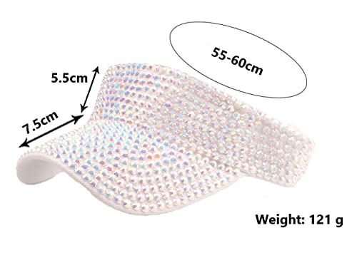 Bling Shiny Rhinestones Sun Visor Hat Cap For Women,Adjustable Summer Beach Visor Caps Running Tennis Golf Jogging Sun Hat (Pink Hat+Pink Rhinestone) #TOP4