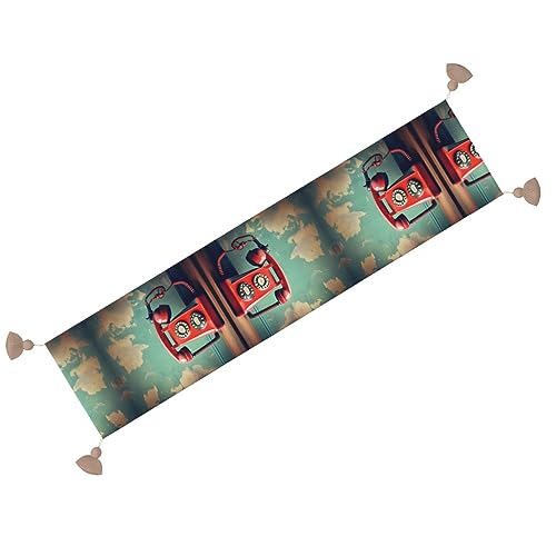 Chemin de table de salle à manger rustique en tissu durable motif Londres - 7