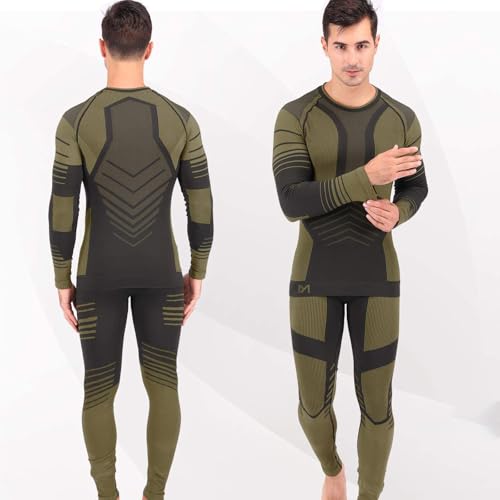 MeetHoo Mens Thermal Underwear Set Winter Gear Men Base Layer Long Johns Bottom, Green, XXL - Image 4