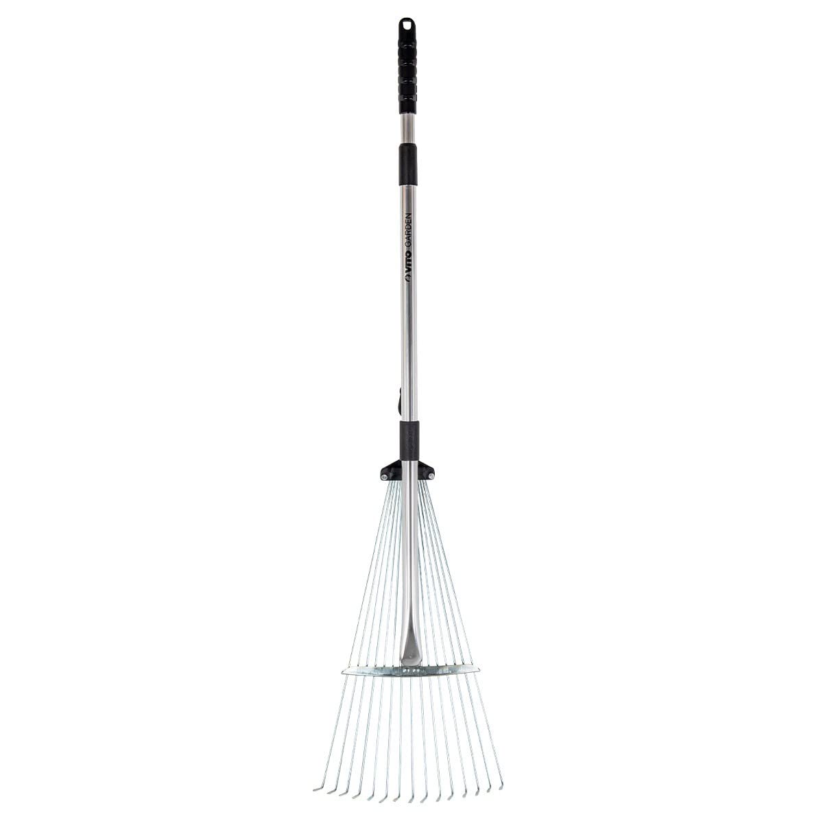Szczotka do trawy 15 zębów Uchwyt teleskopowy 89,5-180 cm Ultralekki aluminiowy grabie ogrodowe VITO