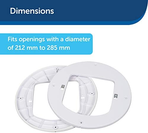 PetSafe Manual-Locking Cat Flap with Easy Install, White, 4 Way Manual Lock, For Cats Up to 7 kg & Microchip Cat Flap Installation Adaptor, Easy Install, Glass Door and Walls - (White)