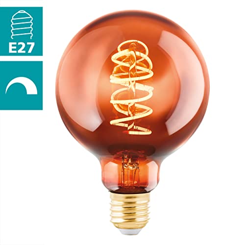 Eglo Dimmable E27 LED globe, vintage spiral filament light bulb, Edison lamp for retro lighting 4 watt, 30 lumen - Image 2